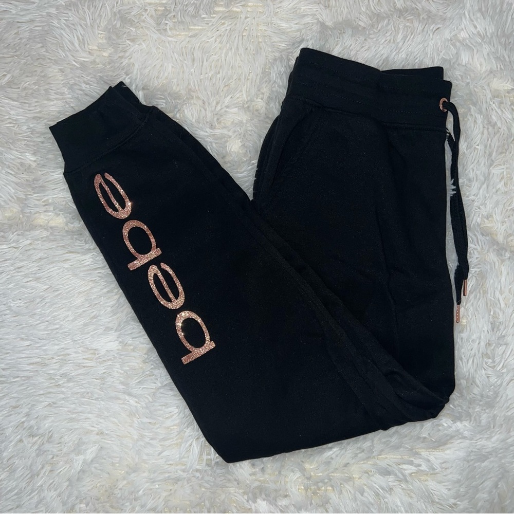 Bebe Black Womens Sweatpants
